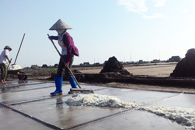 cánh đồng muối Bạch Long ở Nam Định